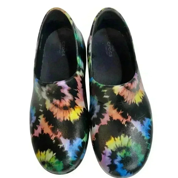 Crocs Neria Pro II Clog Shoes Womens Sz 8 Medical Nursing Tie Dye Slip Resistant - Picture 6 of 9